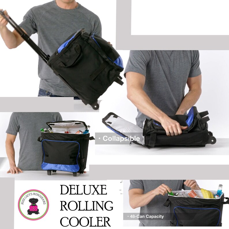 Rolling Cooler w FOR HER Monogram-Deluxe Large Cooler-Free Ship.Boat Cooler.Bridal Shower Gift.Travel Cooler.Grad Gift.Tailgate Cooler image 4