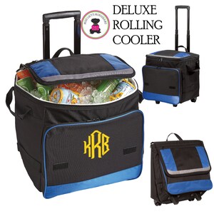 Rolling Cooler w FOR HER Monogram-Deluxe Large Cooler-Free Ship.Boat Cooler.Bridal Shower Gift.Travel Cooler.Grad Gift.Tailgate Cooler image 6