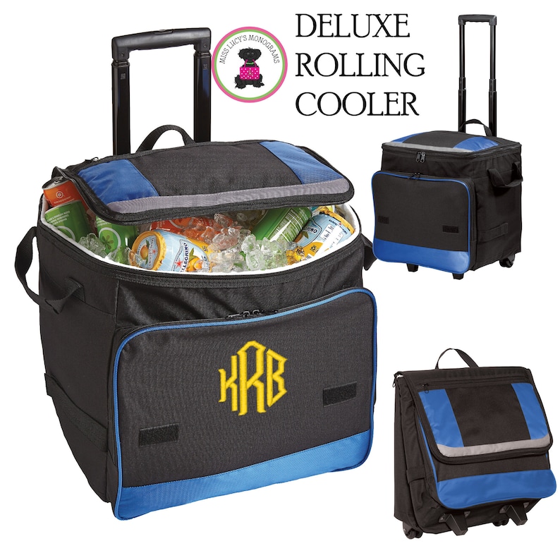 Rolling Cooler w FOR HER Monogram-Deluxe Large Cooler-Free Ship.Boat Cooler.Bridal Shower Gift.Travel Cooler.Grad Gift.Tailgate Cooler image 6
