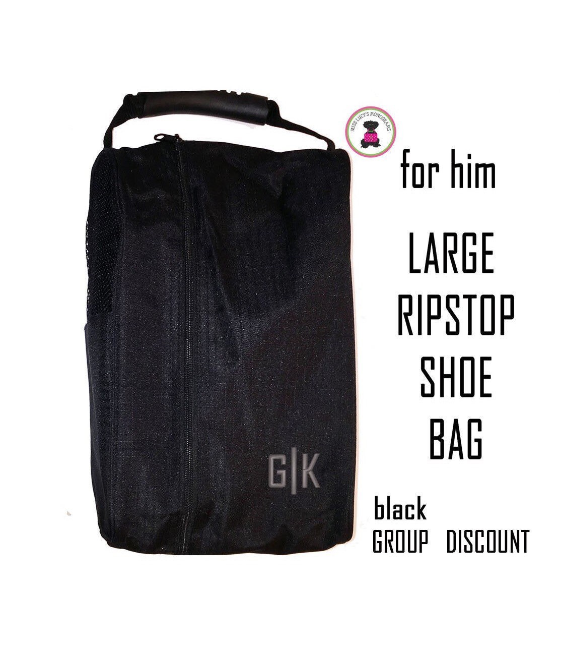 Travel Shoe Bag-ripstop-black Large-for HIM W Monogram-free