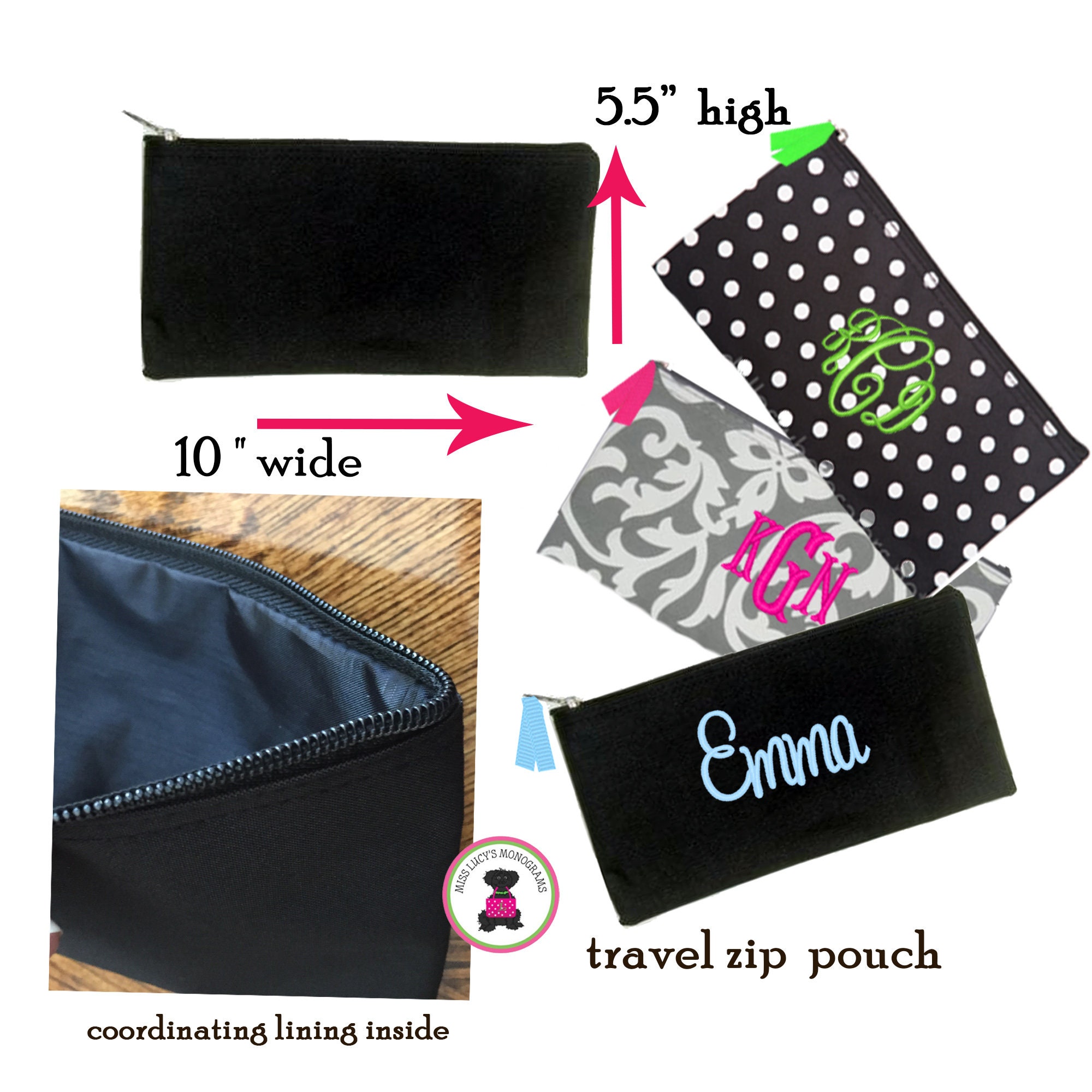 Backpack Travel Set W Monogram.2 Piece Set-black/white 