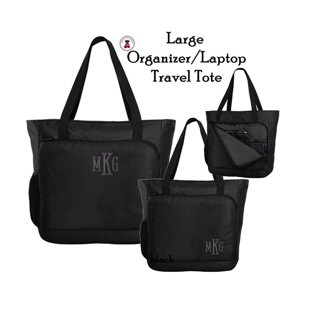 Laptop Large Travel Toteblackfor HER With Monogram/free Ship/grad