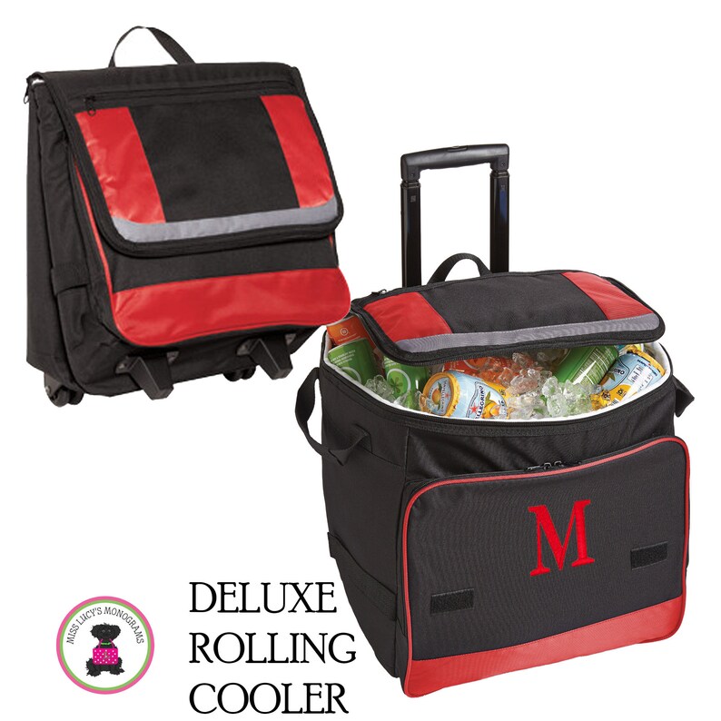 Rolling Cooler w FOR HER Monogram-Deluxe Large Cooler-Free Ship.Boat Cooler.Bridal Shower Gift.Travel Cooler.Grad Gift.Tailgate Cooler image 7