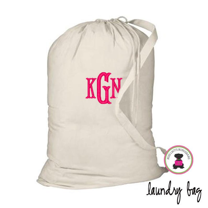 Monogrammed Large Cottton Laundry Bag NaturalFREE SHIP /Grad Etsy