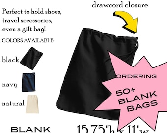 GROUP ORDER -Blank Shoe Bag-Your Color Choice-Free Ship-Men's Travel/Men's Shoe Bag/Corporate Gift/Grad Gift/Groom Gift/Traveler