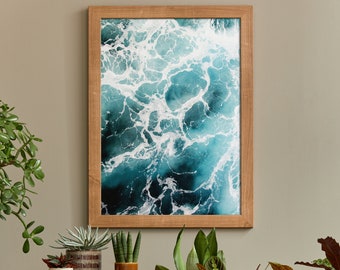 Ozean Wasser Druck, Ozean Druck, Ozean Welle Kunstdruck, Meer SchaumStoff Druck, Ozean Wasser Wandkunst, Wasser Fotografie, Küsten Wandkunst, WasserKunst