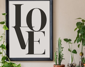 Love Poster, Love Wall Art, Love Print Printable Art Printable Download Home Decor, Love Wall Art, Wedding Decor, Valentines Day, Engagement