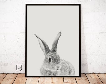 Rabbit Print, scandinavian art, rabbit poster, rabbit art, nursery decor, bunny printable, rabbit download, cute bunny art, nordic design