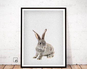 RABBIT Print, Rabbit Nursery Wall Art, Hare Rabbit Printable, Hare Woodland Animal Art Print, Nursery Decor Animal Prints, Printable animal