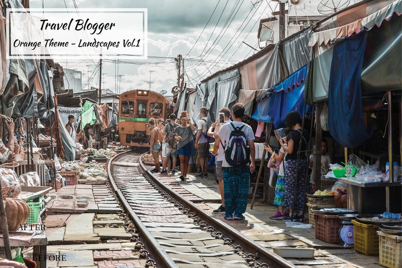 Travel Blogger Bundle, Adobe Lightroom Mobile & Desktop Preset, Consistent Instagram Feed, Blogger Preset light Photos Editing, Orange Theme image 4