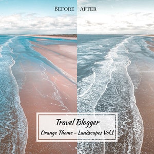 Travel Blogger Bundle, Adobe Lightroom Mobile & Desktop Preset, Consistent Instagram Feed, Blogger Preset light Photos Editing, Orange Theme image 2