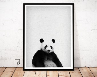 Panda Print, Panda Woodland Poster, Animal Print, Panda decor, Panda printable, Panda Download, Panda Nursery Decor, Panda Wall Art