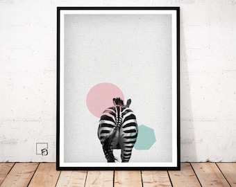 Zebra Wandbild, Zebra Muster, Zebra Poster, Zebra Druck, Zebra Kinderzimmer Dekor, Tier Wandkunst, Tier Poster, Tier Druck, Tier Download