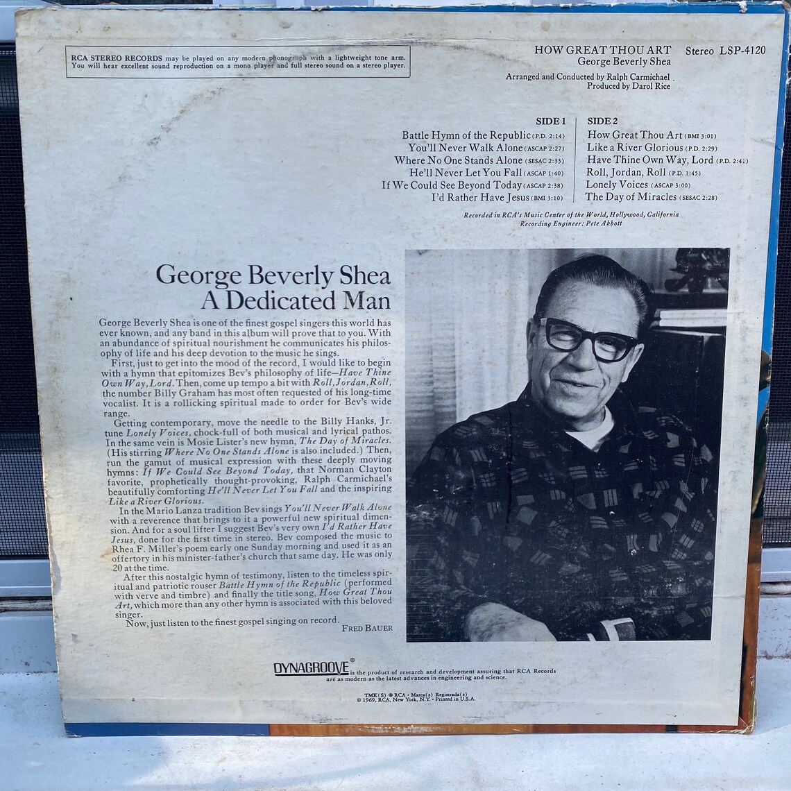 George Beverly Shea How Great Thou Art Vinyl LP | Etsy
