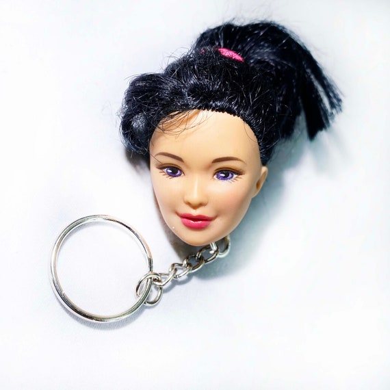 barbie head keychain