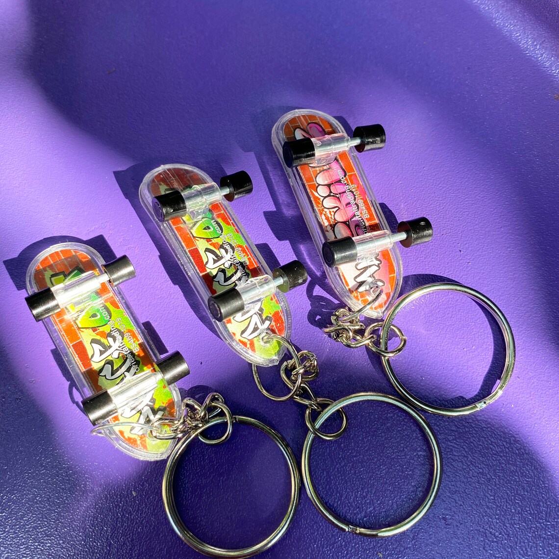 Mini Skateboard Keychain / Graffiti Skateboard Keychains / Etsy