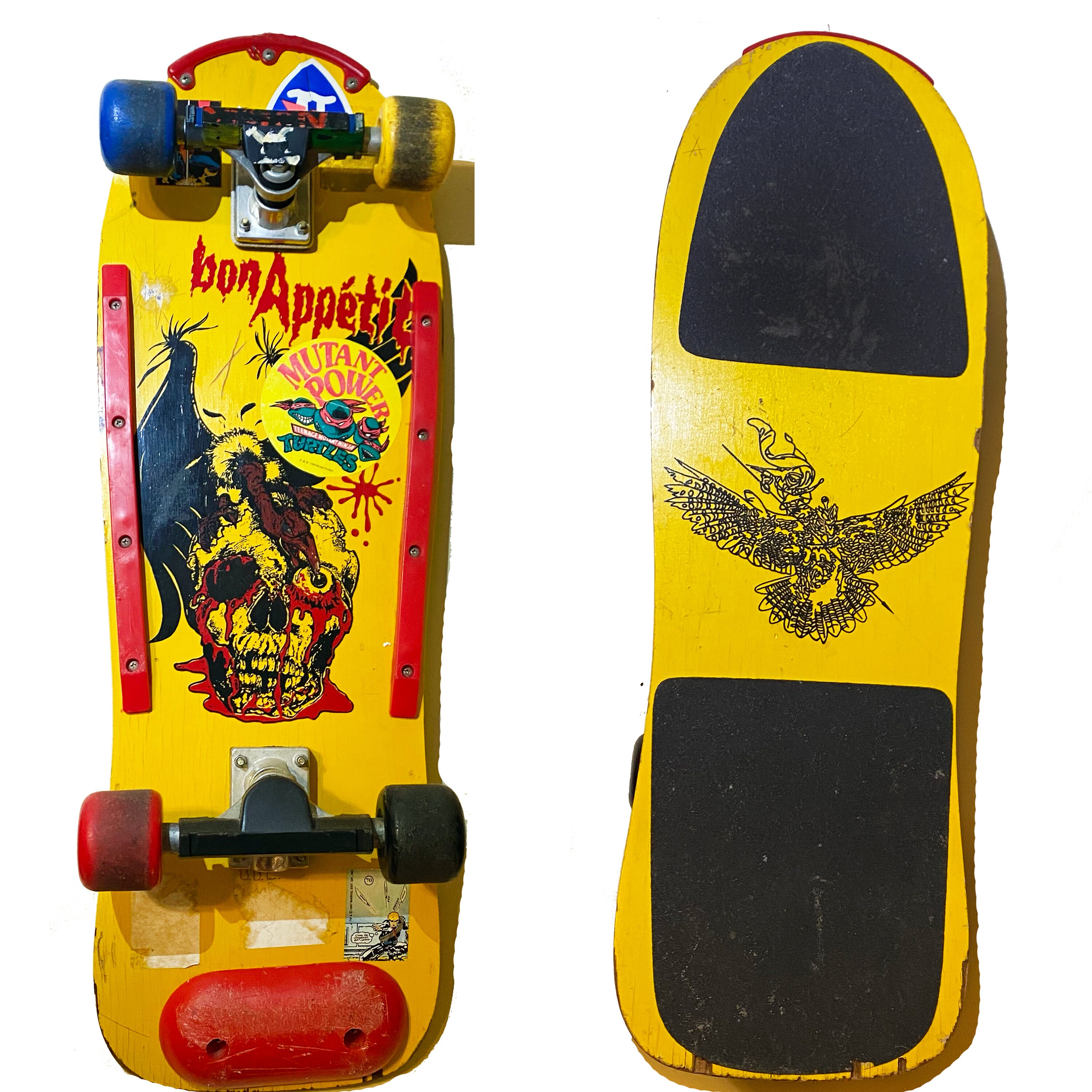 MID1980S BON APPETIT VINTAGE SKATEBOARD OLDSCHOOL SKULL