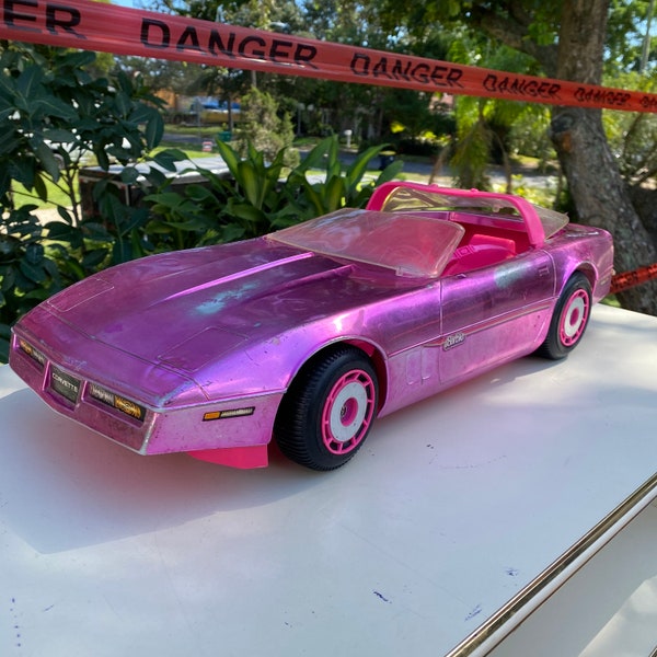 Vintage Barbie Pink Ultra Vette Corvette Metallic Car Mattel USA 1984