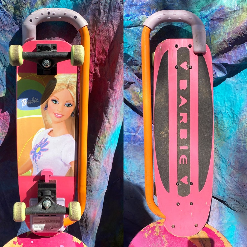 Vintage Rare Barbie Switch Board Skateboard Scooter Convertible 2 in 1 Fisher Price Kids Skateboard 1990 image 1