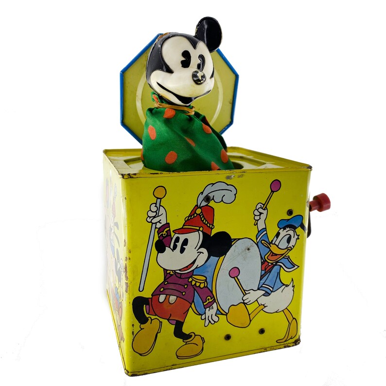 Vintage Mickey Mouse Jack in the Box Parade Tema Metal Box Etsy