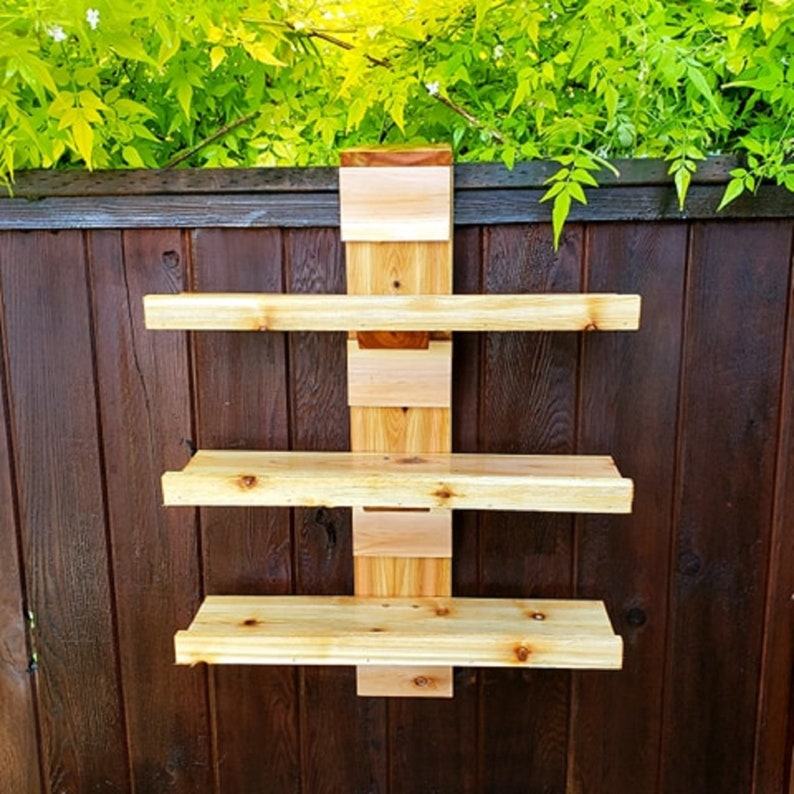 Railing Shelf Planter Cedar Railing Planter Ladder Etsy Nederland