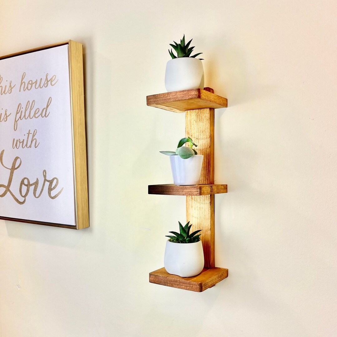 3 Level Floating Plant Shelf Floating Plant Stand Floating Wall Planter