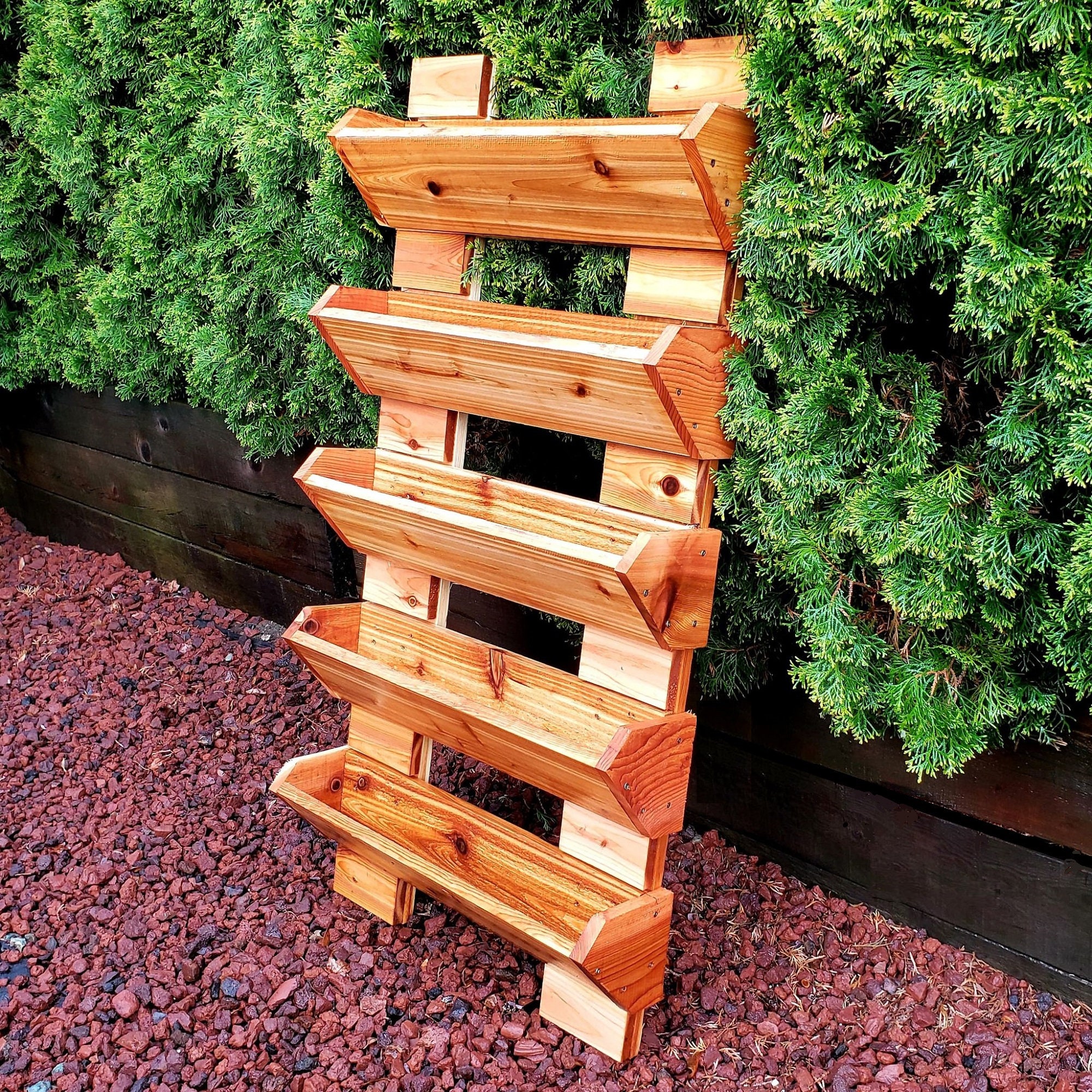 Cedar Ladder Planter 5 Level 36 wide Vertical Etsy