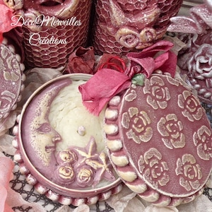 Mini candle, handmade candle, natural candle, beeswax candle, vintage style Christmas hanging, Les Roses d&#39;Epices candle,