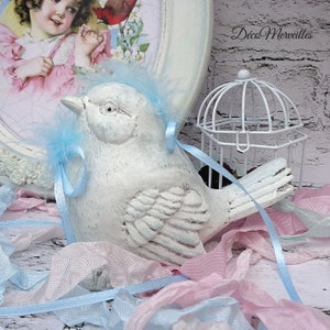 Decorative bird shabby chic figurine
