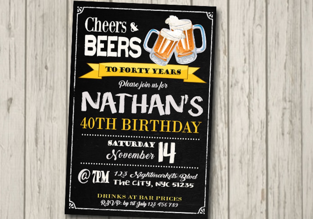 JEDEM Alter Biere und Cheers Einladung Erwachsene Geburtstag Cheers