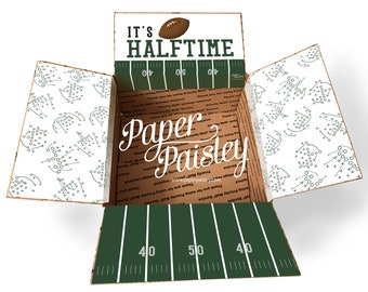 Football Halftime Care Package Sticker Kit: Decorated Box Flaps