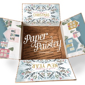 Kit de adesivos para caixa de pacote de cuidados - alegria de Natal e feliz ano novo / militar / missionário / feriado / ldr / abas de caixa decoradas / implantação / etiqueta