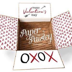 Care Package Sticker Kit - Happy Valentine's Day XOXOXO/deployment/missionary/military/ldr/decorated box flaps/shipping label/shipping box