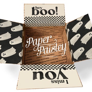 Kit de adesivos para pacote de cuidados - I Miss You Boo/pacote de cuidados de Halloween/implantação/militar/missionário/ldr/presente/abas de pacote de cuidados/abas de caixa/etiqueta
