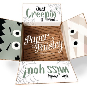 Kit de adesivos para pacote de cuidados - Creepin' It Real/Halloween/Militar/Implantação/Missionário/LDR/abas de caixa decorada/caixa de transporte/etiqueta
