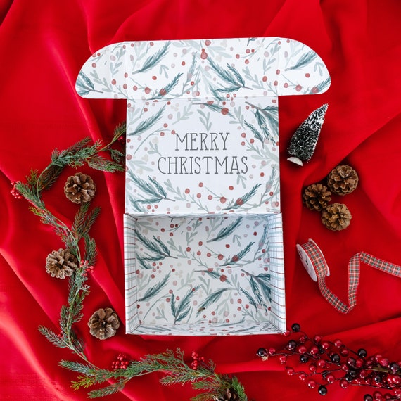 Shipping Box Merry Christmas/gift Box/mailers/mailing Etsy
