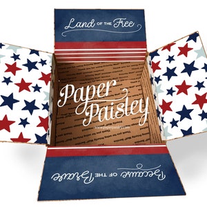 Care Package Sticker Kit - Land of the Free/Patriotic/military/deployment/fourth of July/rabats d'expédition décorés/rouge/blanc/bleu/étoile/rayure