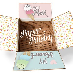 Care Package Sticker Kit - You Melt My Heart/deployment/military/missionary/ldr/valentine/love/decorated box flaps/shipping label/ice cream