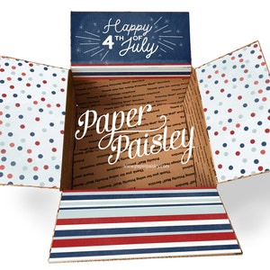 Happy Fourth of July - strepen en stippen/militair/missionaris/zorgpakketsticker/implementatie/vriendje/ldr/versierde doosflappen/label