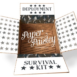 Care Package Sticker Kit - Deployment Survival Kit/Military Care Package/one day closer/box flaps/military gift