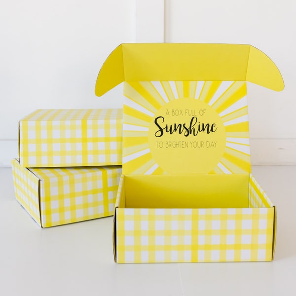 3 Shipping Boxes - Box of Sunshine/gift box/shipping box/care package box/gift wrapping/gift card/present/mailing box/mailers/care package