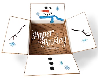 Care Package Sticker Kit - Snowman/Deployment/Military/Missionary/Winter/Box flaps/Box decor/Snow/care package