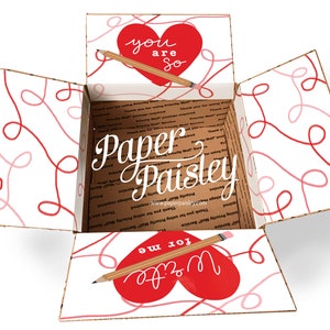Care Paket Sticker Kit - Du bist so Schreib für mich/Deployment/Militär/ldr/Missionar/Valentinstag/Liebe/Herzen/verzierte Box Klappen/