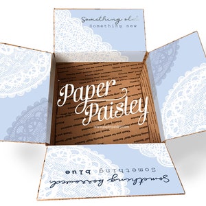 Care Package Sticker Kit - Something Old Something New Something Borrowed Something Blue/decorated box flaps/wedding/gift/bride/groom/bridal
