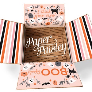 Kit de adesivos para pacote de cuidados – Eu acho que você é BOOtiful/Halloween/faculdade/implantação/militar/missionário/ldr/abas de caixa decoradas/etiqueta de envio
