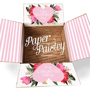Pflegepaket Sticker Kit - Happy Galentine es Day Flowers/Freundin/Militär/Militär/Liebe/Geschenk/verzierte Boxklappen/College/Versandetikett
