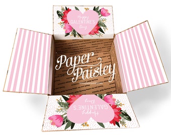 Galentine's Day Care Package Sticker Kit: Floral Box Flap Decor