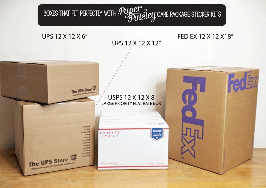 Finals Care Package Sticker Kit: Decorated Box Flaps - Etsy