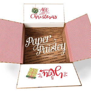 Zestaw naklejek na paczki z prezentami – All I Want For Christmas is You/Boże Narodzenie/święta/zima/rozmieszczenie/wojsko/misja/ozdobione klapki pudełek/prezent