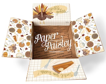 Zestaw naklejek na paczki z okazji Święta Dziękczynienia: Jesienne klapki na pudełka